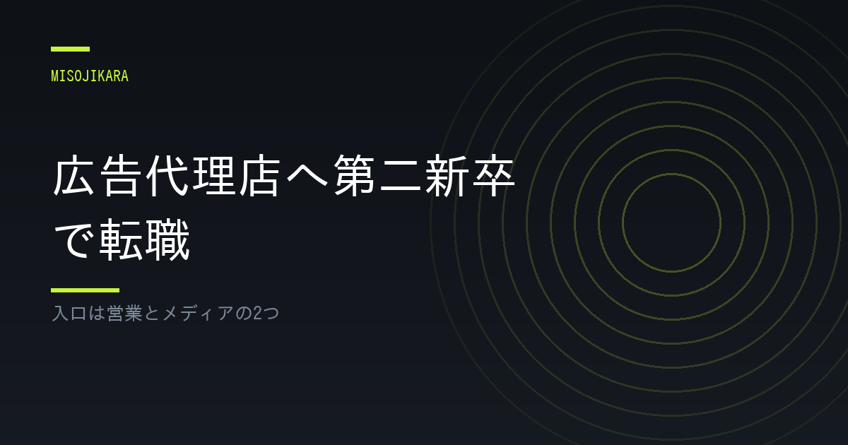 広告代理店へ第二新卒で転職