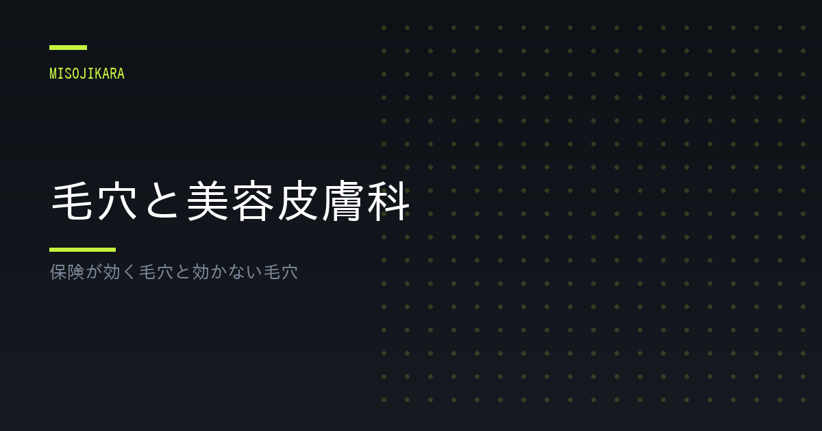 毛穴と美容皮膚科