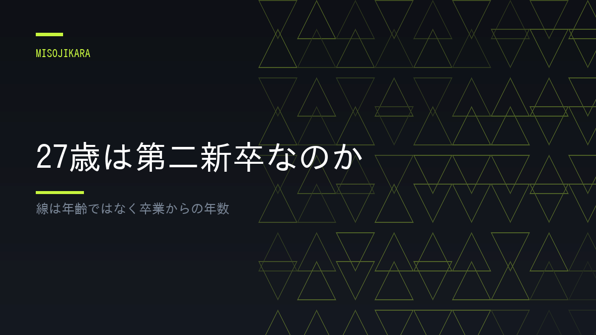 27歳は第二新卒なのか