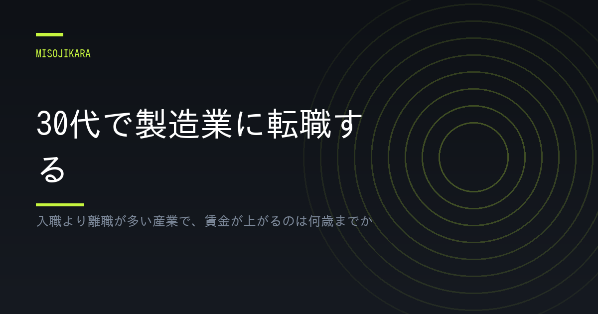 30代で製造業に転職する