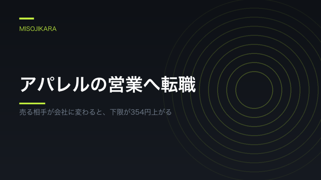 アパレルの営業へ転職