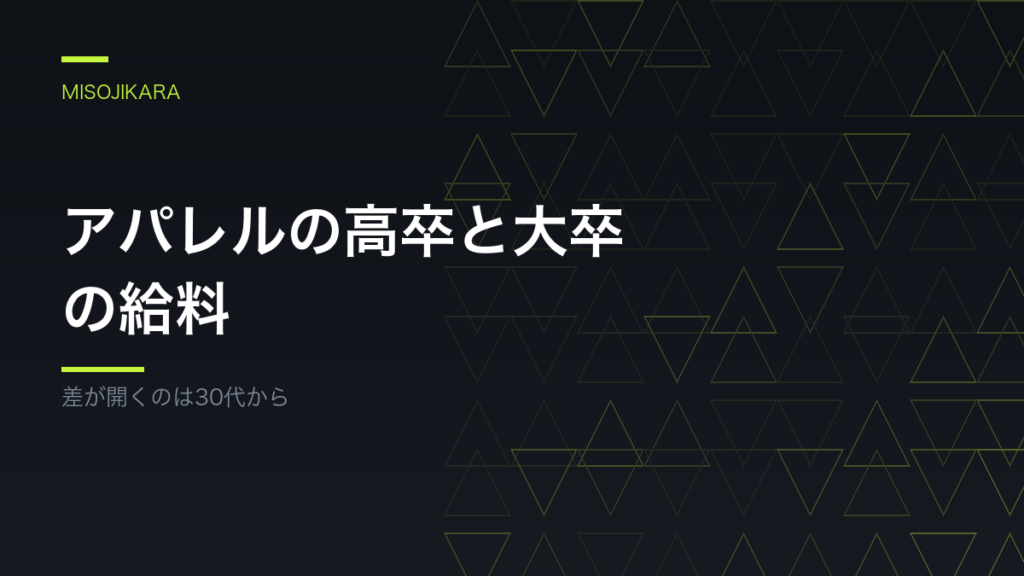 アパレルの高卒と大卒の給料