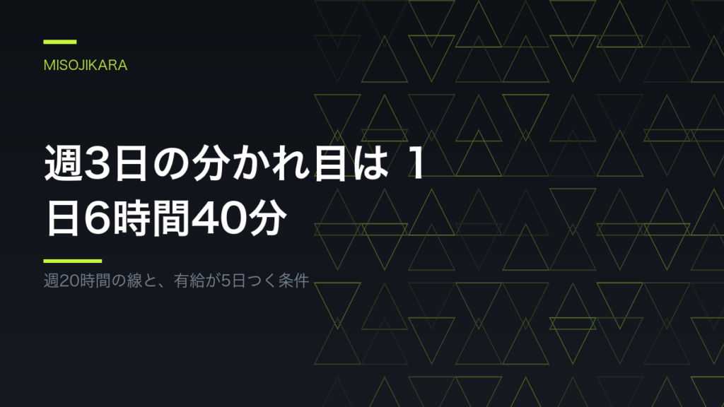 週3日の分かれ目は 1日6時間40分