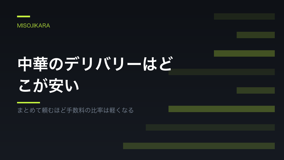 中華のデリバリーはどこが安い