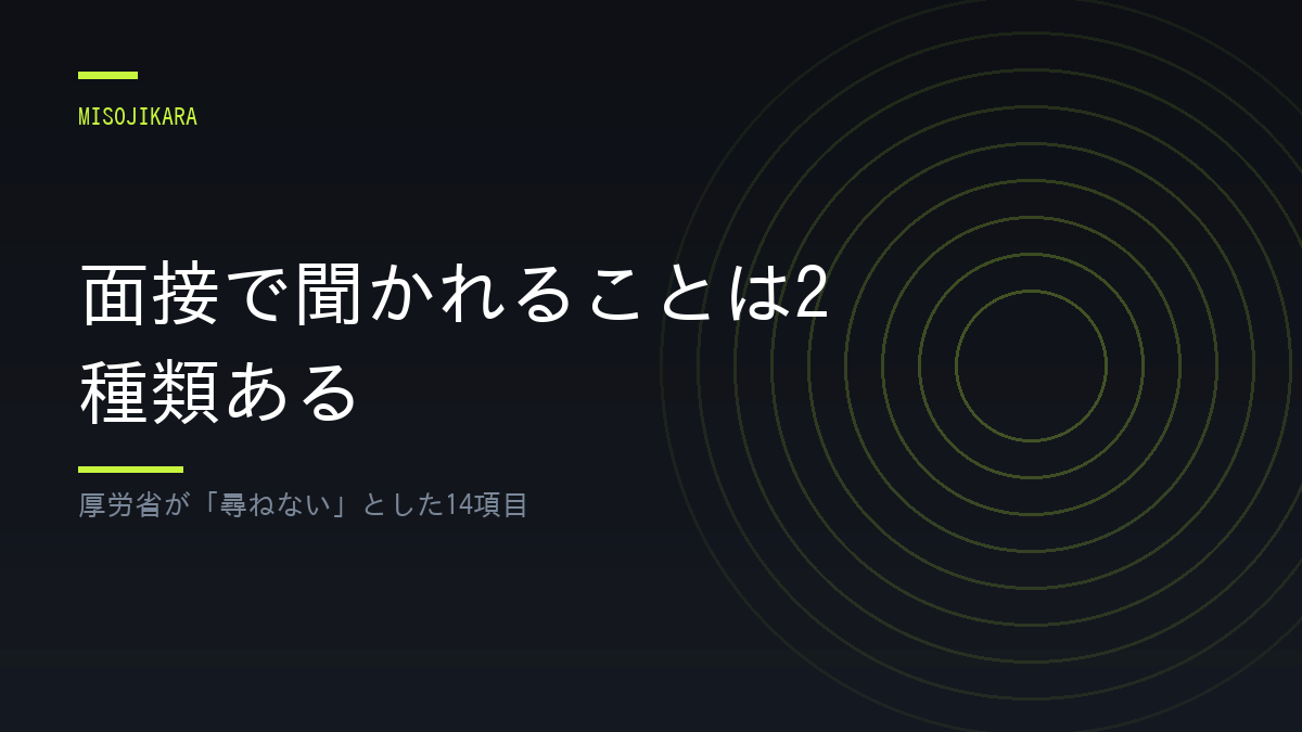 面接で聞かれることは2種類ある