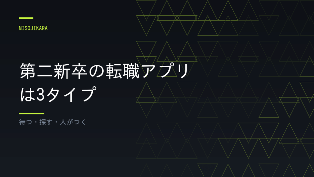 第二新卒の転職アプリは3タイプ
