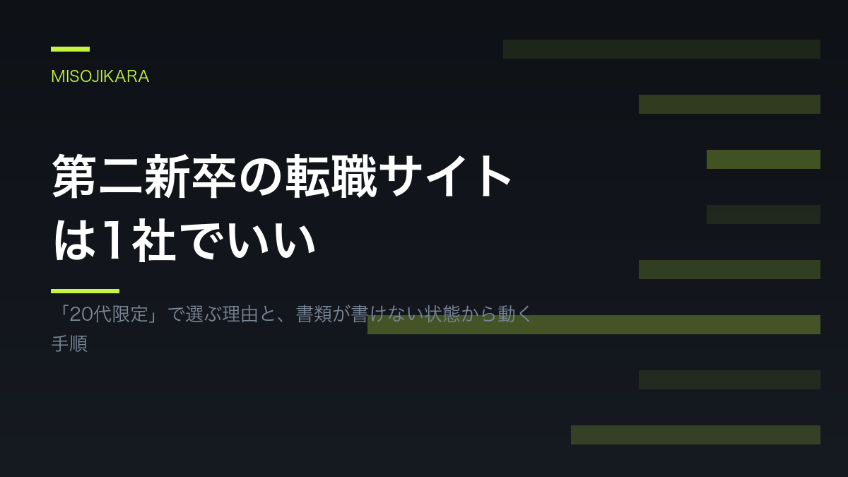 第二新卒の転職サイトは1社でいい