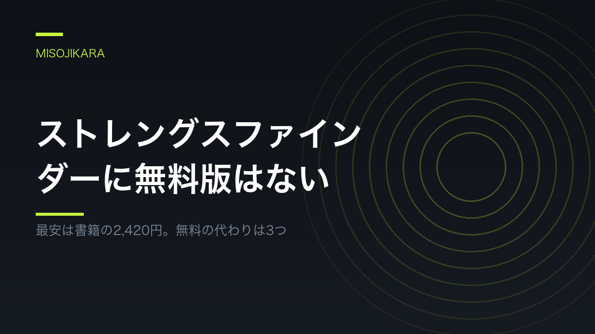 ストレングスファインダーに無料版はない