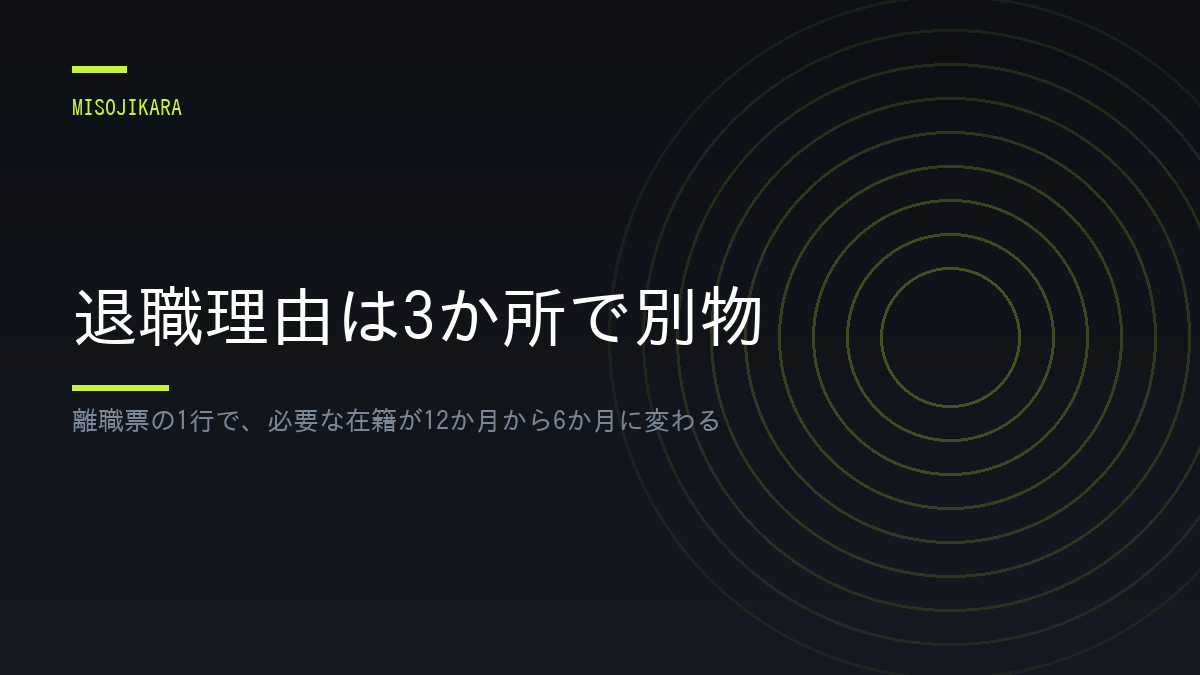 退職理由は3か所で別物