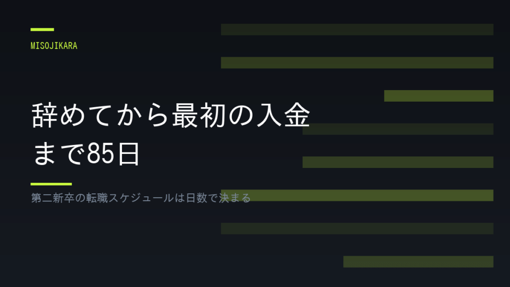 辞めてから最初の入金まで85日