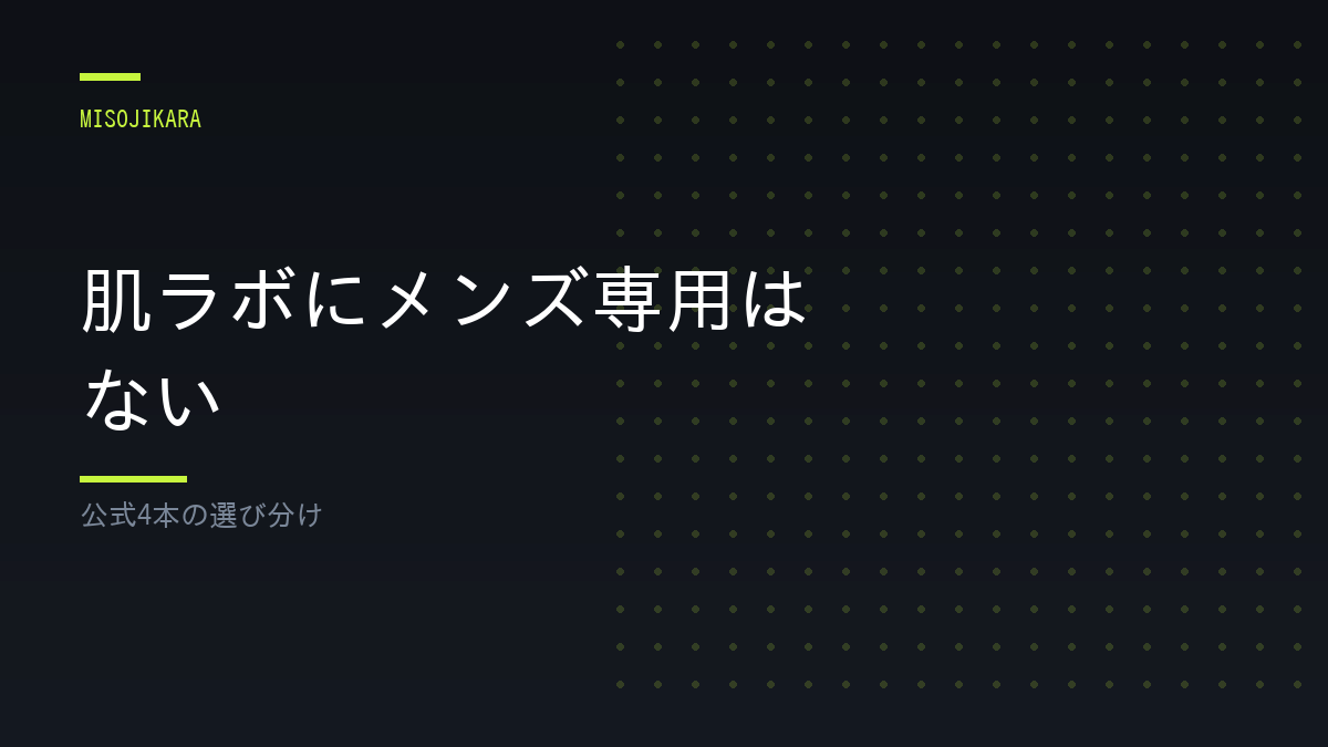 肌ラボにメンズ専用はない