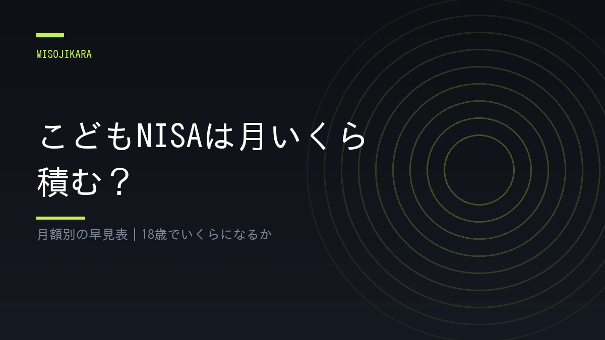 こどもNISAは月いくら積む？