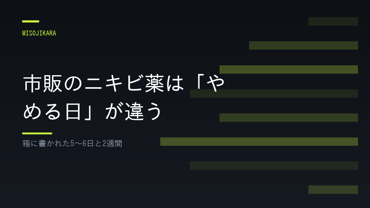 市販のニキビ薬は「やめる日」が違う