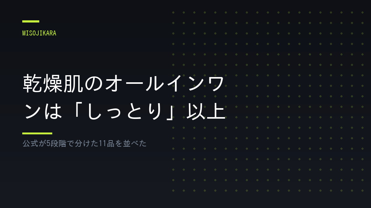 乾燥肌のオールインワンは「しっとり」以上