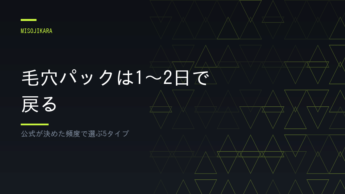 毛穴パックは1〜2日で戻る