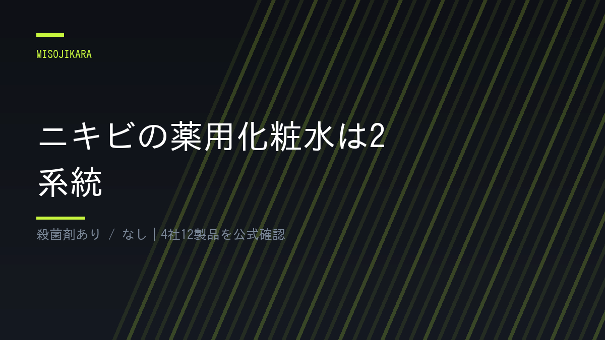 ニキビの薬用化粧水は2系統