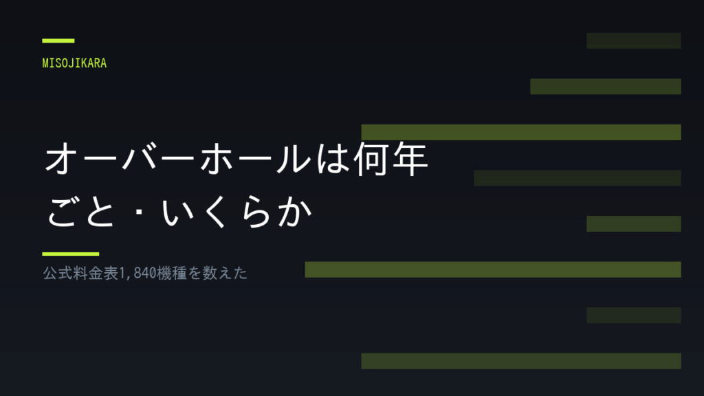 オーバーホールは何年ごと・いくらか